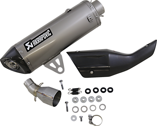 AKRAPOVIC titanium muffler S-B4SO2-HRT for scooters, showcasing the sleek, lightweight design and high-performance exhaust system.