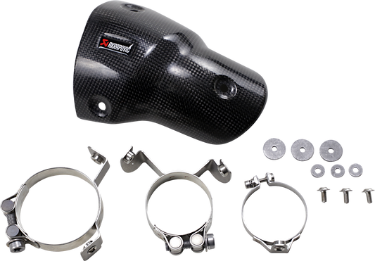 AKRAPOVIC carbon fiber heat shield for G310R and G310GS motorcycle, lightweight protective motorcycle exhaust accessory