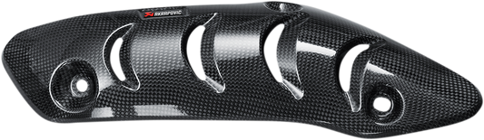 AKRAPOVIC carbon fiber heat shield for exhaust system, P-HSD12E1 model, providing enhanced heat protection and durable material.