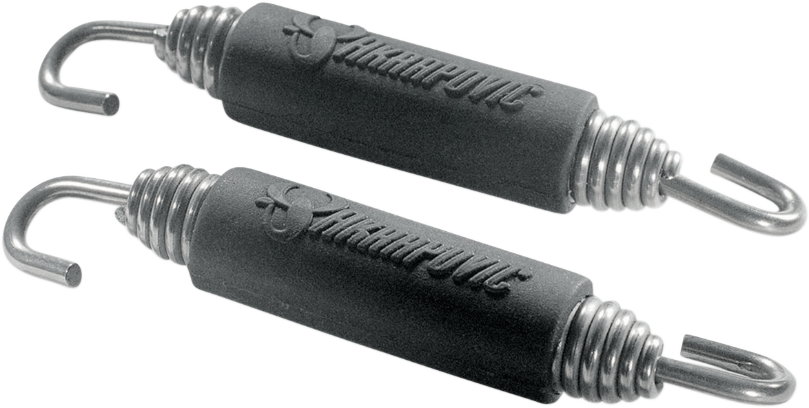 AKRAPOVIC 60mm P-S2 motorcycle exhaust spring replacement part, shown in silver with coil design.