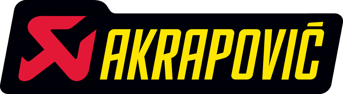 AKRAPOVIC Replacement Sticker P-HST6AL for motorcycle exhaust systems, featuring the branded logo on a clear adhesive sticker.