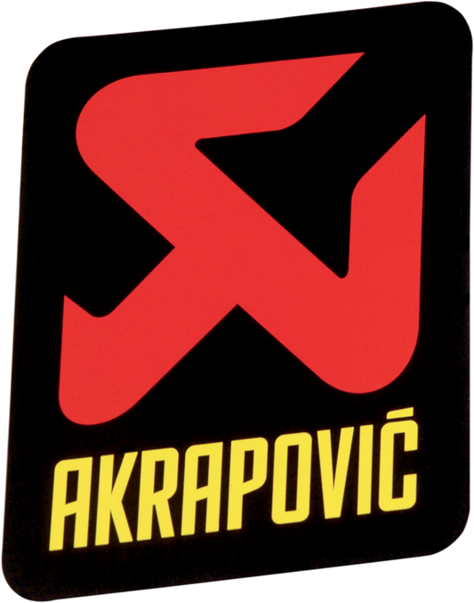 AKRAPOVIC Replacement Sticker P-VST1AL, authentic OEM decal for motorcycle exhaust systems, featuring the brand logo and design.