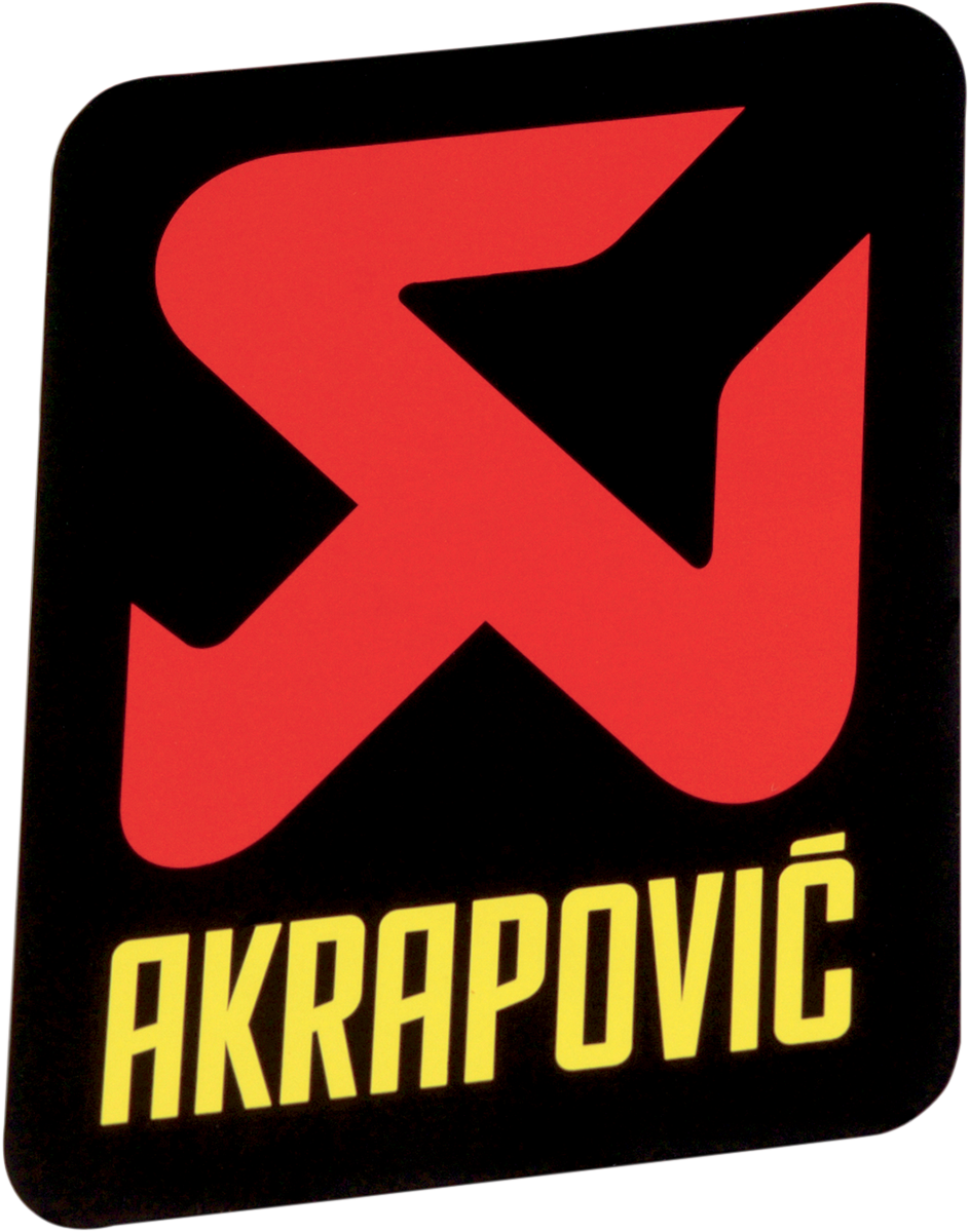 AKRAPOVIC Replacement Sticker P-VST2AL for exhaust systems, featuring sleek branding and high-quality adhesive design.