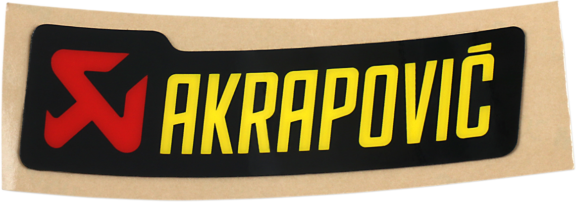AKRAPOVIC replacement sticker P-HST3PO decal for exhaust systems, featuring authentic brand logo on a black background.
