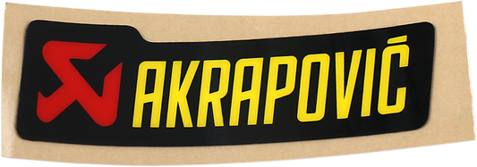AKRAPOVIC replacement sticker P-HST3PO decal for exhaust systems, featuring authentic brand logo on a black background.