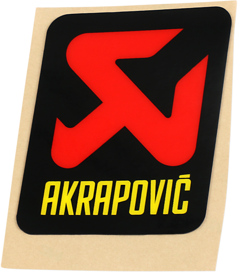 AKRAPOVIC Replacement Sticker P-VST4PO, black and silver sticker with AKRAPOVIC branding for motorcycle exhausts and accessories.