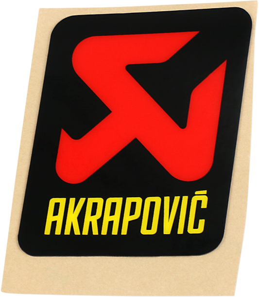 AKRAPOVIC Replacement Sticker P-VST4PO, black and silver sticker with AKRAPOVIC branding for motorcycle exhausts and accessories.