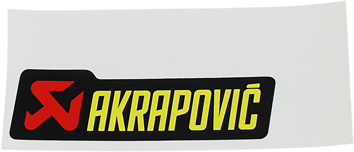 AKRAPOVIC Replacement Sticker P-HST12AL for motorcycle exhaust systems, featuring the brand logo and product details.