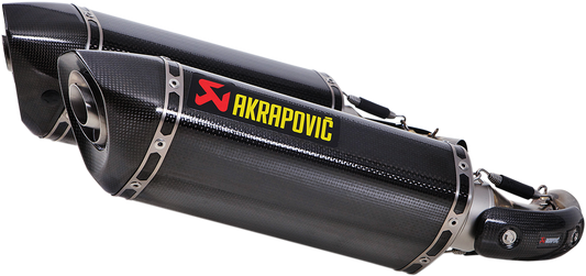 AKRAPOVIC carbon fiber motorcycle muffler S-D10SO7-HZC with sleek black finish and compact design for enhanced exhaust performance
