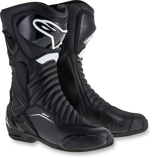 Alpinestars SMX-6 v2 waterproof motorcycle boots in black, US 11.5, featuring durable leather and protective gear.