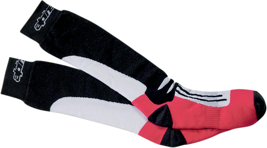 Alpinestars Road Racing Summer Socks in large/2XL size, featuring breathable fabric and racing-inspired design, view from the top.