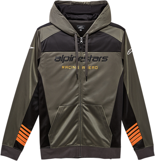 Alpinestars Sessions II hoodie in charcoal and black, medium size, featuring a comfortable casual fit and branded logo details.