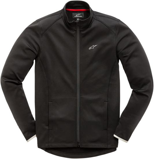 Black Alpinestars Purpose Mid-Layer Jacket, men's outdoor jacket with sleek design and breathable fabric.