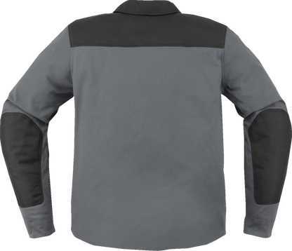 Bill's Exhausts ICON Upstate Canvas CE Gray Jacket 3XL, featuring a durable design and classic style, displayed on a hanger.