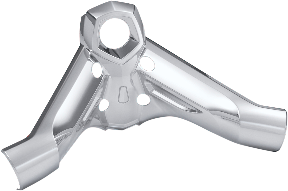 Bill's Exhausts SHOW CHROME handlebar cover for engine, featuring a shiny chrome finish and detailed design.