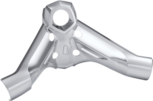 Bill's Exhausts SHOW CHROME handlebar cover for engine, featuring a shiny chrome finish and detailed design.