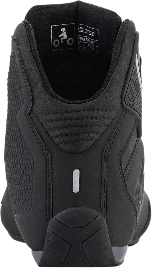 Alpinestars Sektor waterproof shoes in black, US 12.5, EU 46, showing the durable ankle support and rugged sole design.