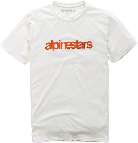 Alpinestars Heritage Word T-Shirt in natural color, large size, featuring bold Alpinestars branding on the front.