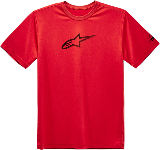 Alpinestars Tech Ageless Performance T-Shirt in red, XL, featuring logo and athletic fit, casual wear for active lifestyles.