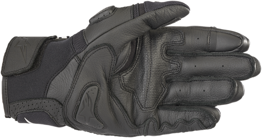 Alpinestars SPX AC V2 motorcycle gloves in black, size 3XL, with reinforced knuckles and breathable fabric for rider protection.