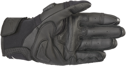 Alpinestars SPX AC V2 motorcycle gloves in black, small size, showing textured leather and protective padding.