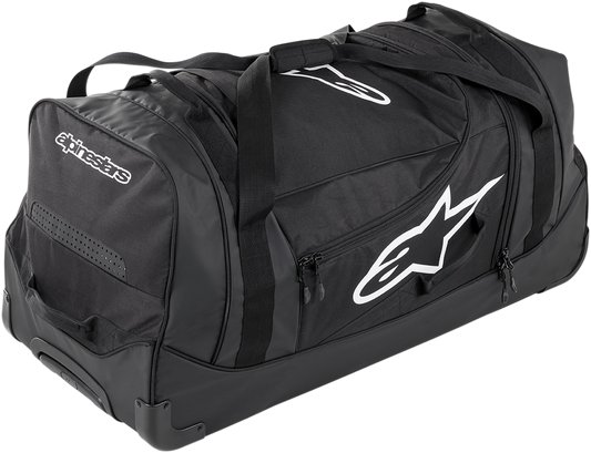 Alpinestars Komodo Bag in black, gray, and white with 150L capacity, designed for travel and utility use.