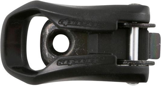 Alpinestars Tech 5 motocross boot buckle with screw in black, part number 25LET5-10, close-up view showing details.
