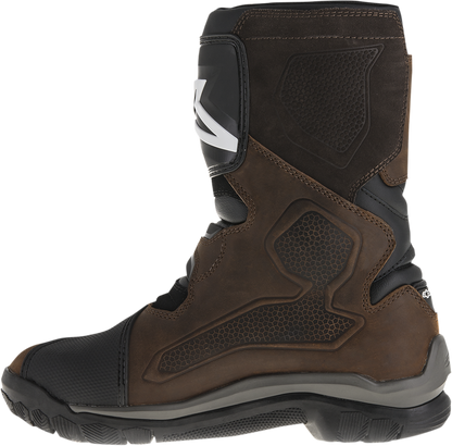 Alpinestars Belize Drystar® boots in oiled brown, US size 11, EU 44, featuring rugged leather and waterproof design.