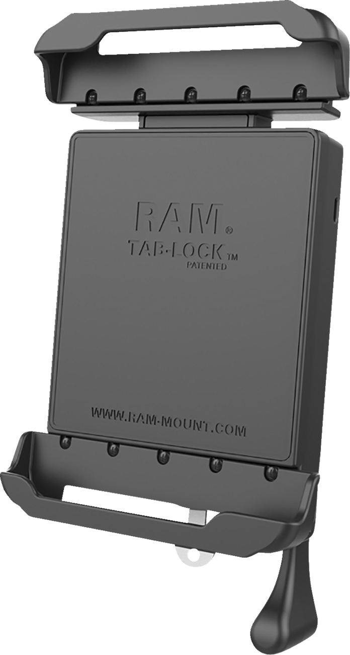 Engine RAM MOUNTS Holder by Bill's Exhausts with Tab-Lock RAM-HOL-TABL23U for secure tablet mounting in vehicles.