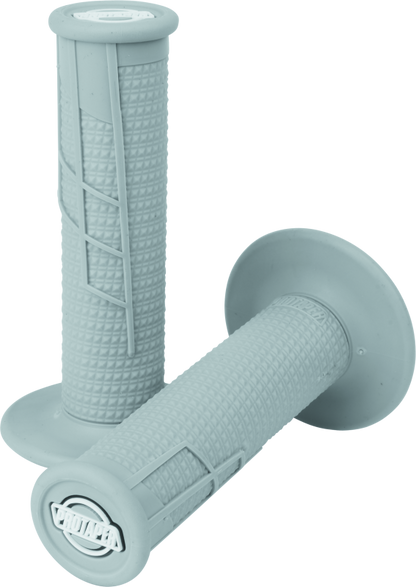 ProTaper Clamp-On 1/2 Waffle Grip in gray for motorcycle handlebars, featuring textured waffle pattern for secure grip.