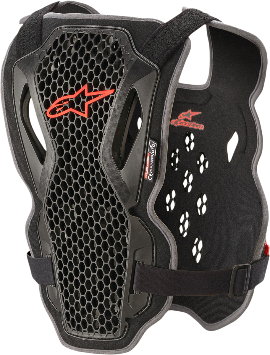 Alpinestars Bionic Action Roost Guard M/L with enhanced ventilation and a custom fit, designed for motorcycle riding protection.
