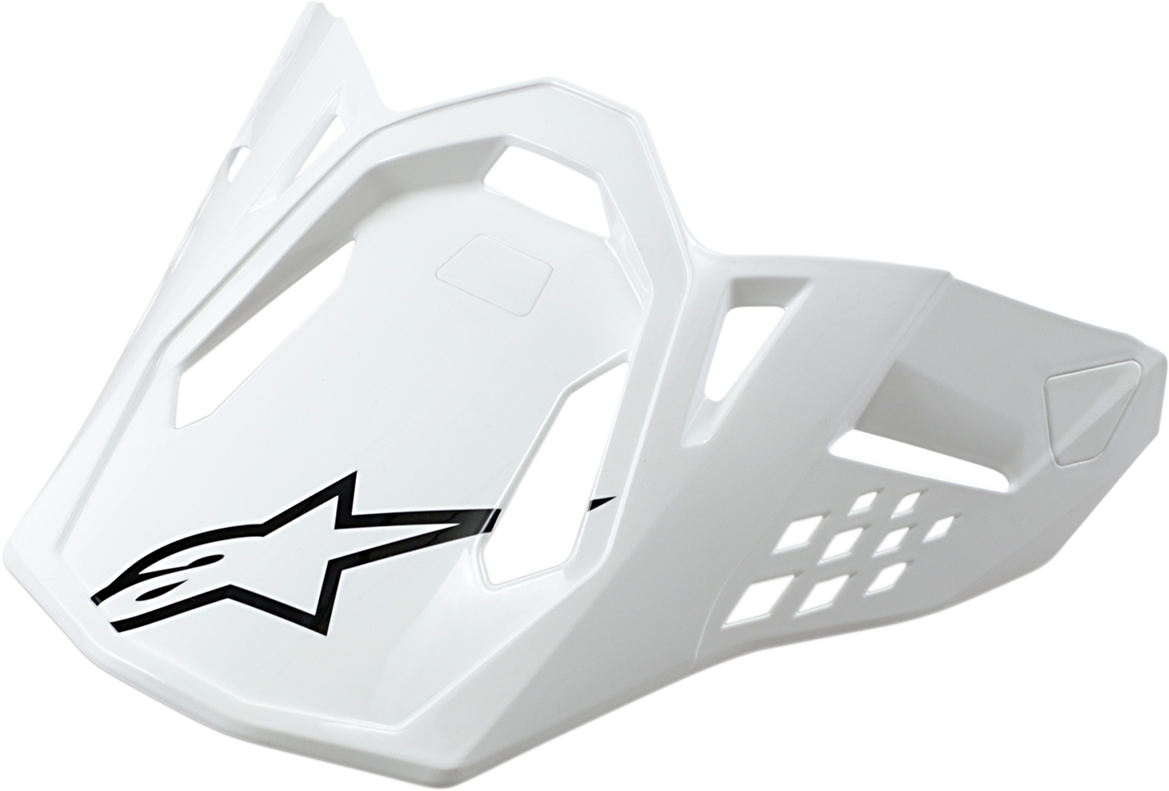 Alpinestars Supertech M10 and M8 gloss white visor with clear shield for motorcycle racing helmets.