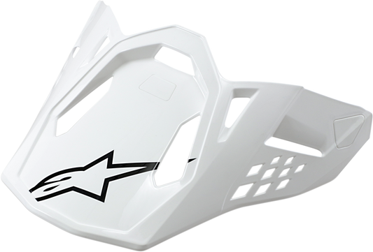 Alpinestars Supertech M10 and M8 gloss white visor with clear shield for motorcycle racing helmets.