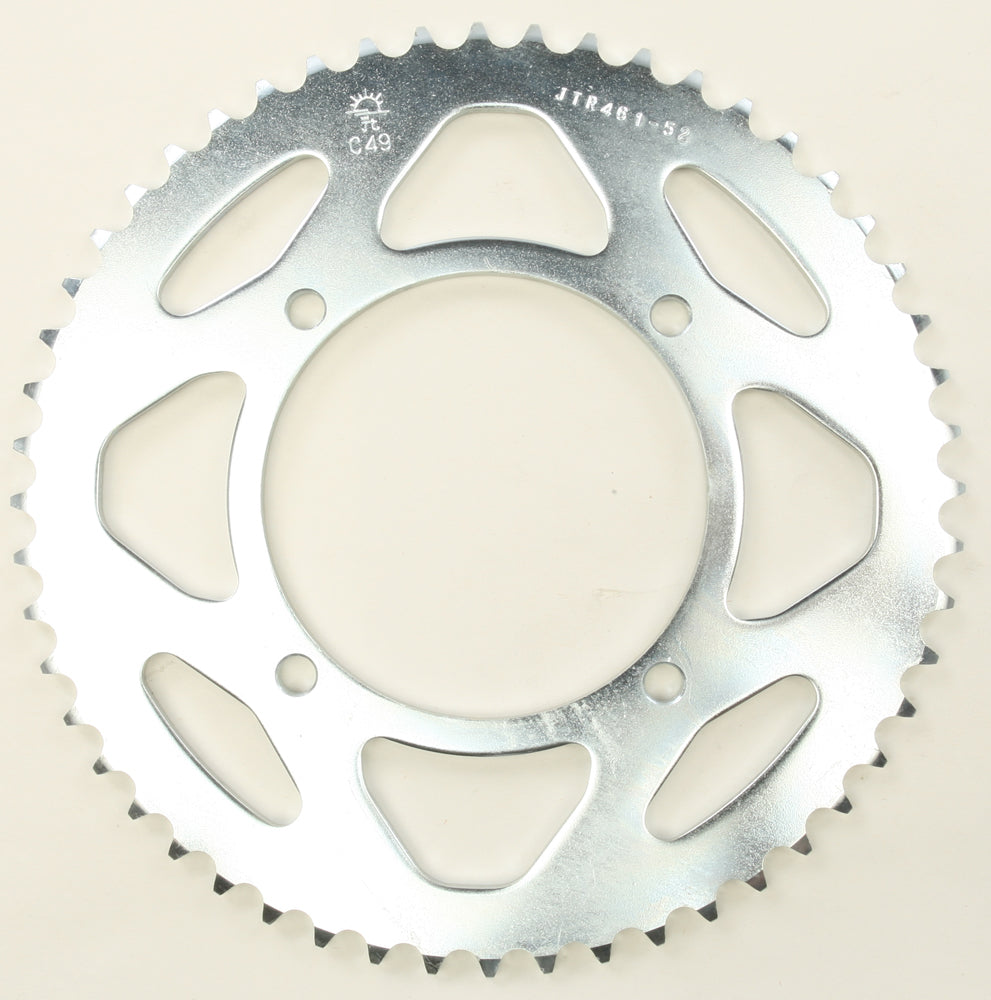 JT JTR461.52 rear steel sprocket with 52 teeth for 420 chains, durable and reliable for bike or motorcycle drivetrain.