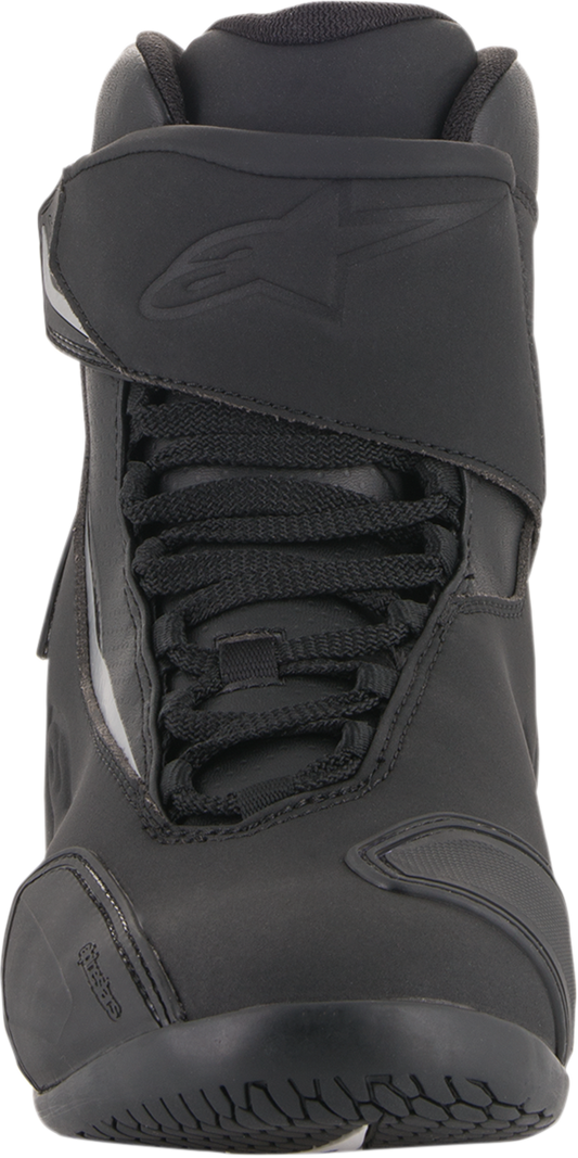 Alpinestars Fastback v2 motorcycle shoes in black, US size 13.5, featuring durable design and sporty style.