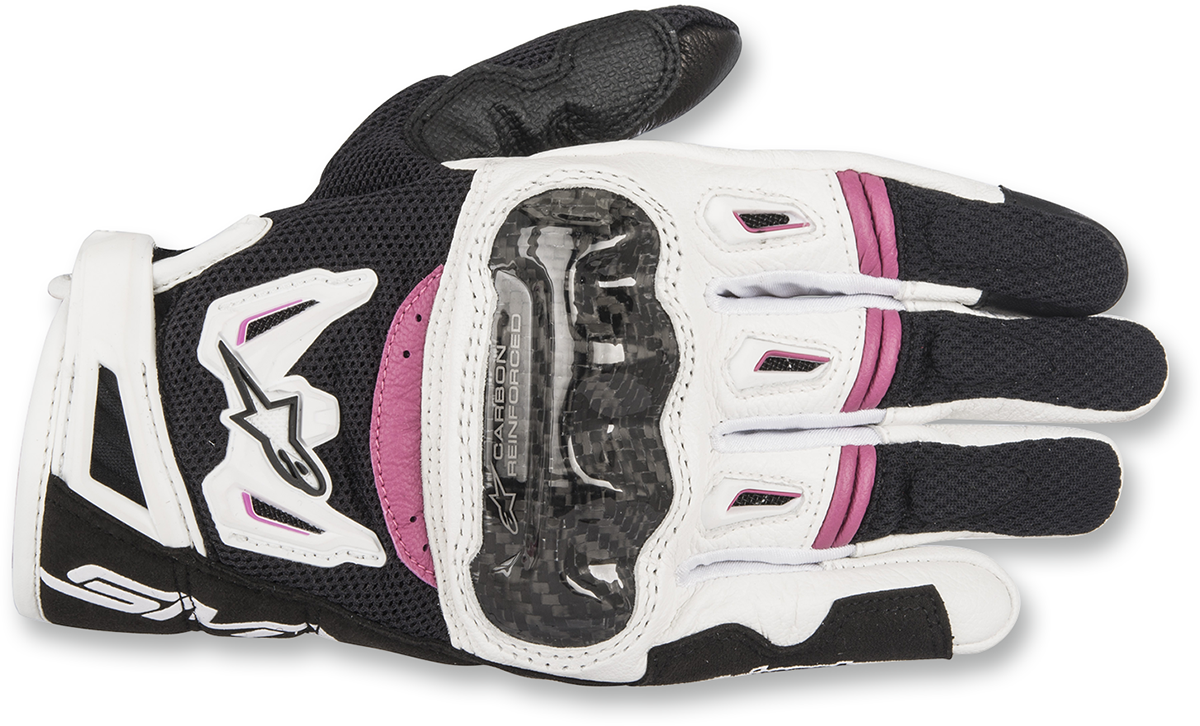 ALPINESTARS, Alpinestars Stella SMX-2 Air Carbon V2 Women's Motorcycle Gloves - Black/White/Fuchsia, XS