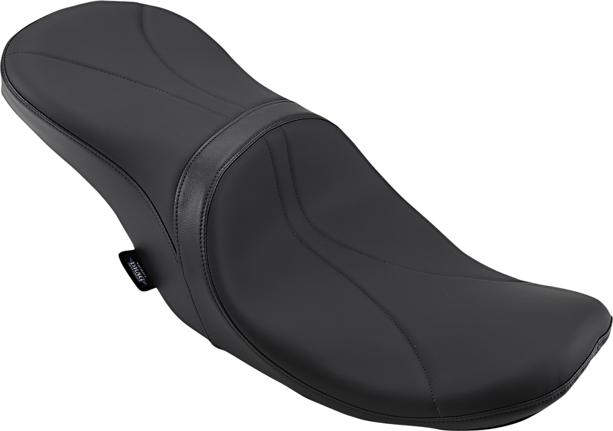 Low touring seat for Harley FL '08-'23 by Drag Specialties, featuring solar reflective leather and custom ergonomic design.