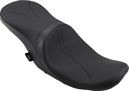 Low touring seat for Harley FL '08-'23 by Drag Specialties, featuring solar reflective leather and custom ergonomic design.