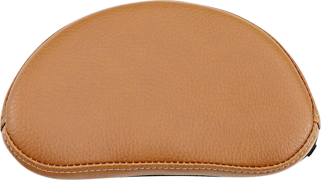 DRAG SPECIALTIES SEATS Scout/Scout Sixty sissy bar pad in smooth brown leather with branding, designed for motorcycle seats.