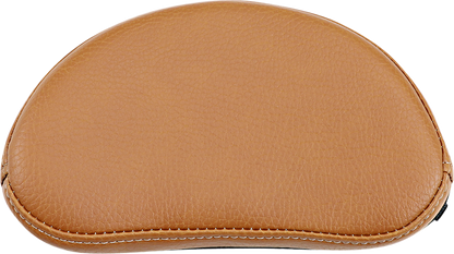 DRAG SPECIALTIES SEATS Scout/Scout Sixty sissy bar pad in smooth brown leather with branding, designed for motorcycle seats.