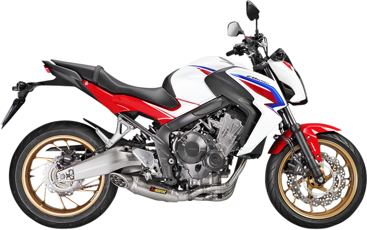 AKRAPOVIC titanium race exhaust S-H6R12-HAFT for motorcycles, showcasing sleek, high-performance exhaust system in metallic finish.