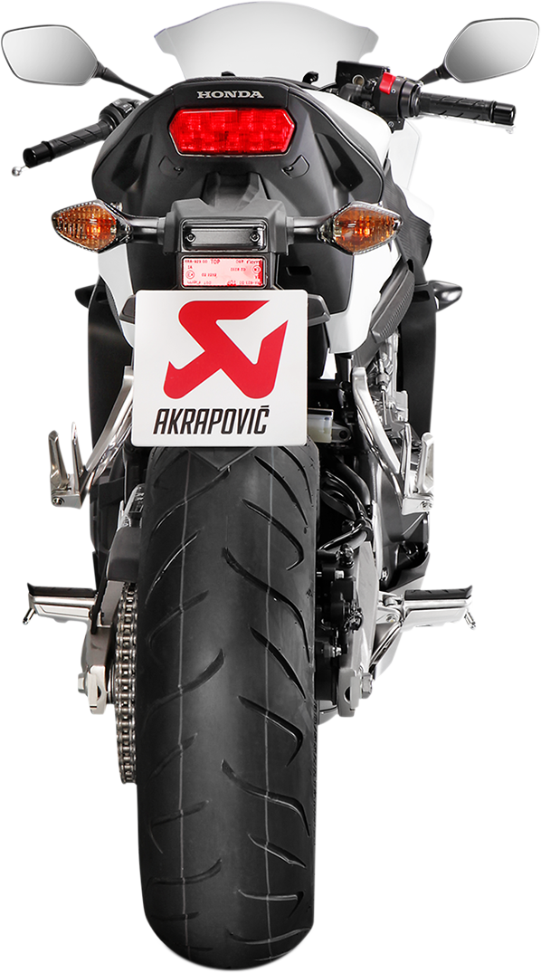 AKRAPOVIC titanium race exhaust for motorcycles, S-H6R12-HAFT model, showcasing the sleek titanium finish and performance design