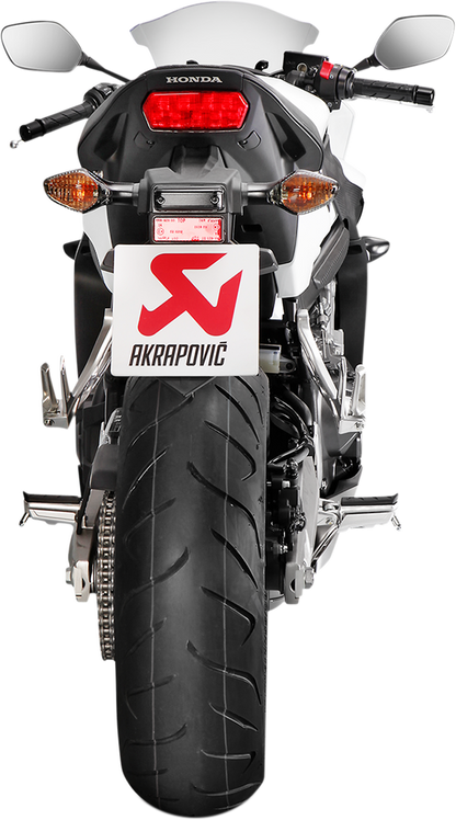 AKRAPOVIC titanium race exhaust for motorcycles, S-H6R12-HAFT model, showcasing the sleek titanium finish and performance design