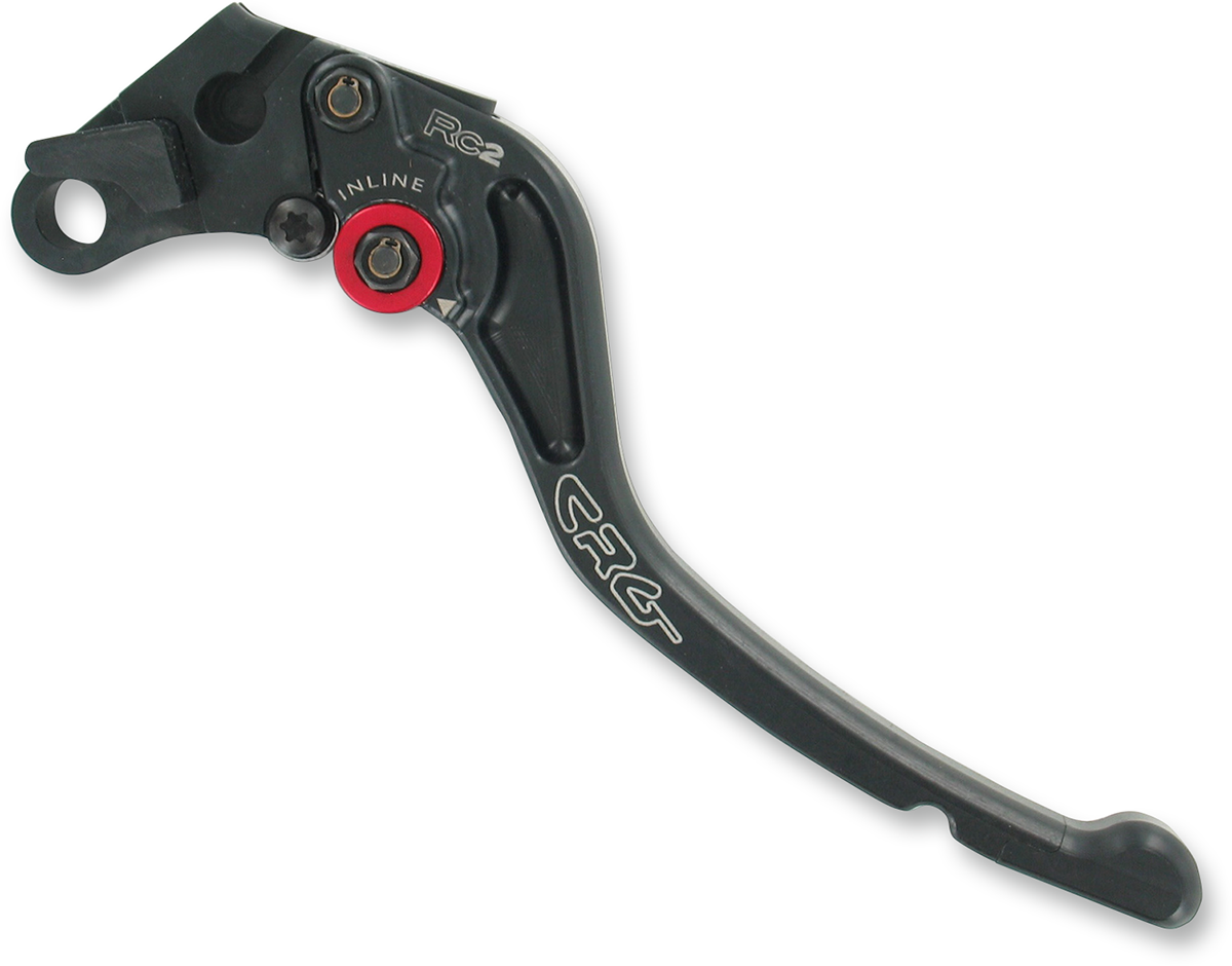 Black CRG RC2 standard clutch lever with 2AN-671-T-B fitment, showing sleek design and ergonomic grip for motorcycle control.