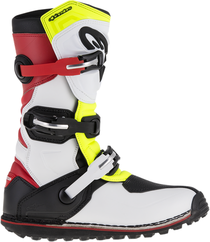 ALPINESTARS, Alpinestars Tech-T Boots US 11 / EU 45.5 - White/Red/Yellow Fluorescent / Black Part 2004017-2351-11