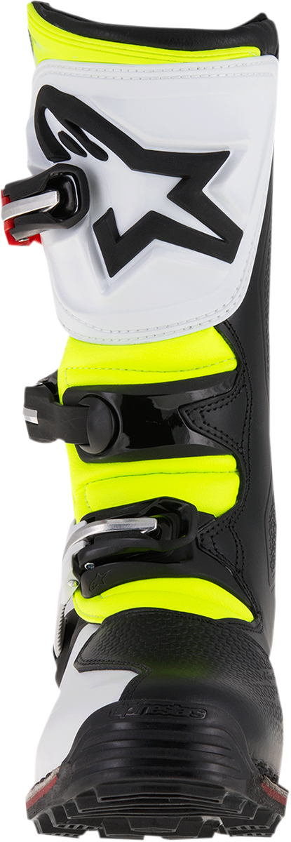 ALPINESTARS, Alpinestars Tech-T Boots US 11 / EU 45.5 - White/Red/Yellow Fluorescent / Black Part 2004017-2351-11