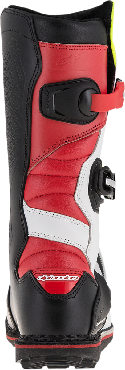 ALPINESTARS, Alpinestars Tech-T Boots US 11 / EU 45.5 - White/Red/Yellow Fluorescent / Black Part 2004017-2351-11