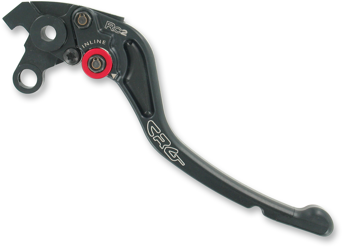 CRG RC2 standard clutch lever in black, designed for motorcycle control, featuring a sleek and durable ergonomic design.