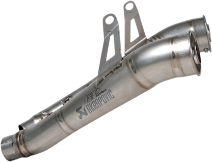 AKRAPOVIC Megaphone Mufflers Titanium SM-K10SO2T for motorcycle performance, showing the sleek titanium exhaust muffler on a bike.