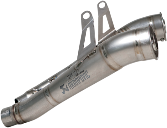 AKRAPOVIC Megaphone Mufflers Titanium SM-K10SO2T for motorcycle performance, showing the sleek titanium exhaust muffler on a bike.